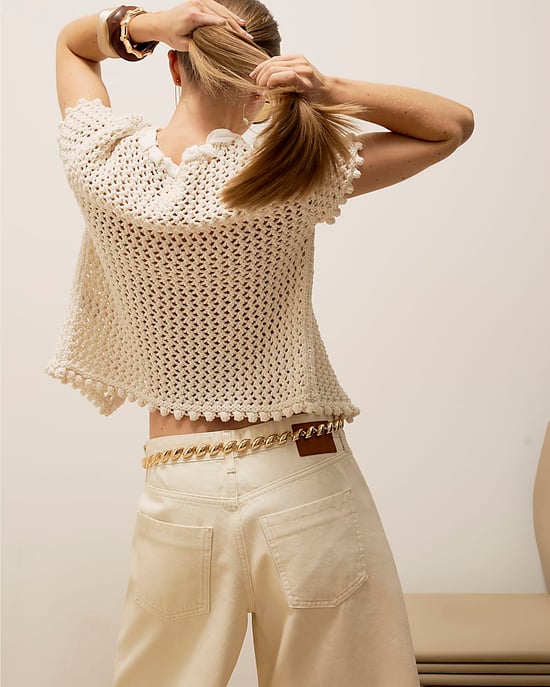 River Island Womens Cardigan Cream Crochet Bow Front - Image 3