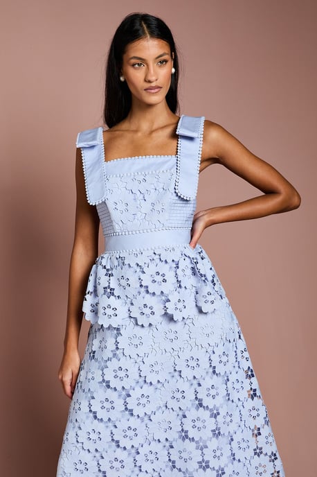 Petite Peplum Lace Midi Dress - Image 2