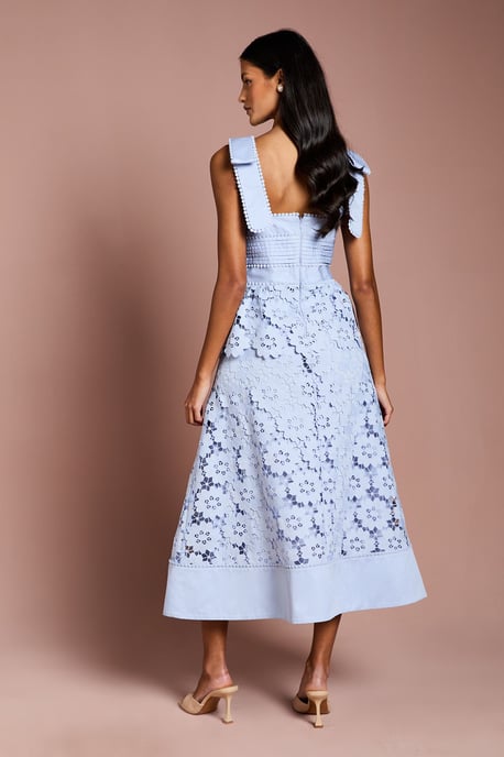 Petite Peplum Lace Midi Dress - Image 3