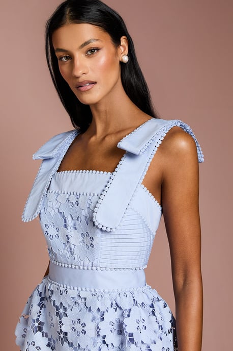Petite Peplum Lace Midi Dress - Image 4