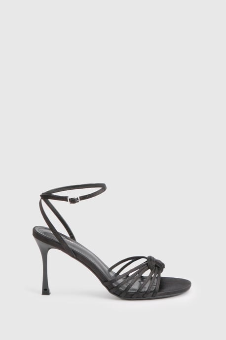 Satin Strappy Low Stiletto Heels - Image 3