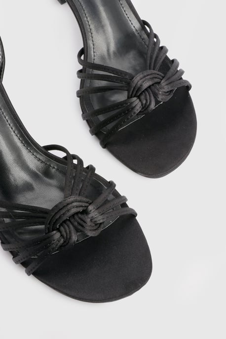 Satin Strappy Low Stiletto Heels - Image 6