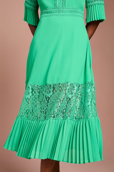 Lace Insert Midi Dress - Image 4