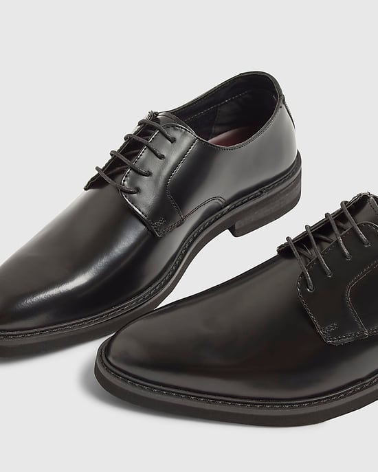 River Island Mens Derby Shoes Black Pointed Toe - Image 3