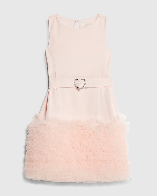 River Island Girls Dress Pink 3D Organza Hem - Image 1