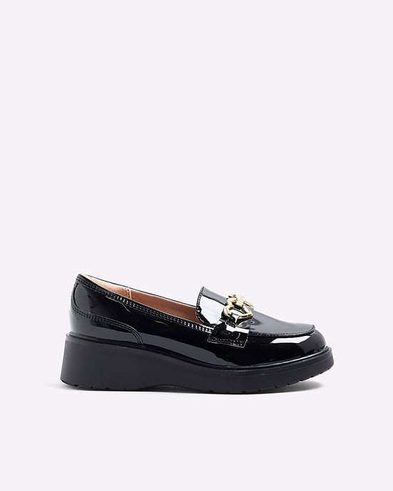 River Island Girls Loafers Black Wedged Bow - Image 2