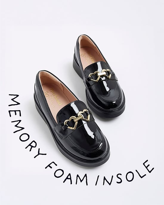 River Island Girls Loafers Black Wedged Bow - Image 5