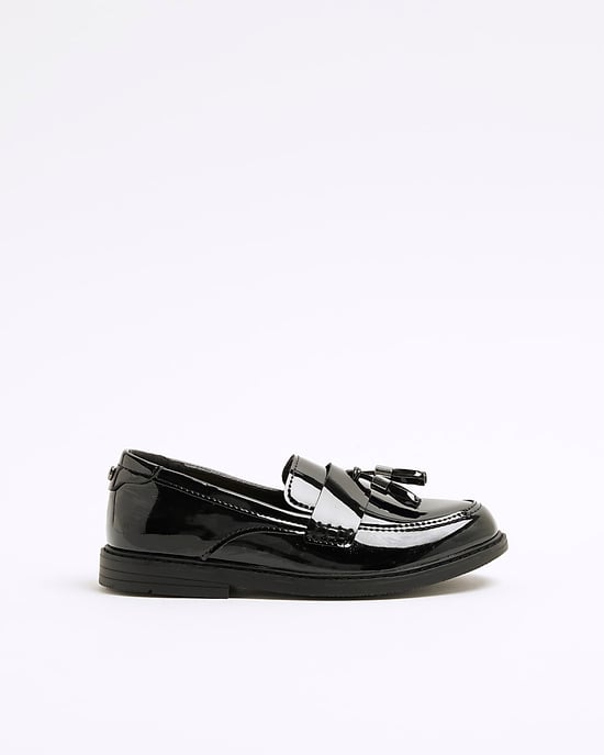 River Island Boys Loafers Black Patent Tassel - Image 2