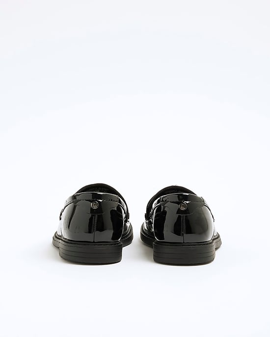 River Island Boys Loafers Black Patent Tassel - Image 3