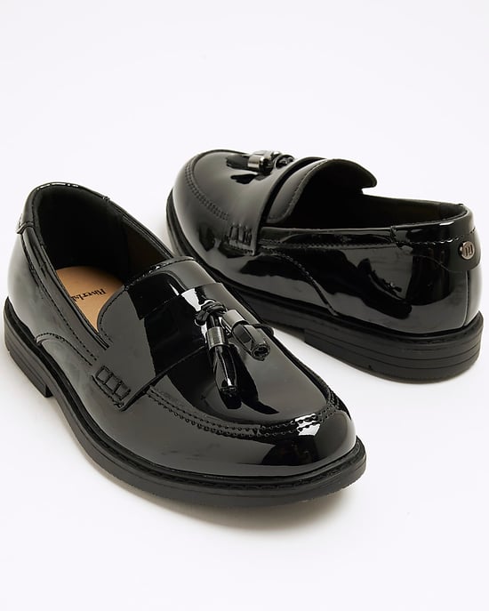 River Island Boys Loafers Black Patent Tassel - Image 4