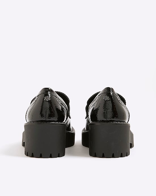 River Island Womens Chunky Loafers Black Patent - Image 3