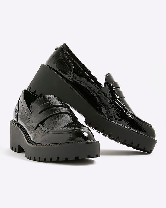 River Island Womens Chunky Loafers Black Patent - Image 4