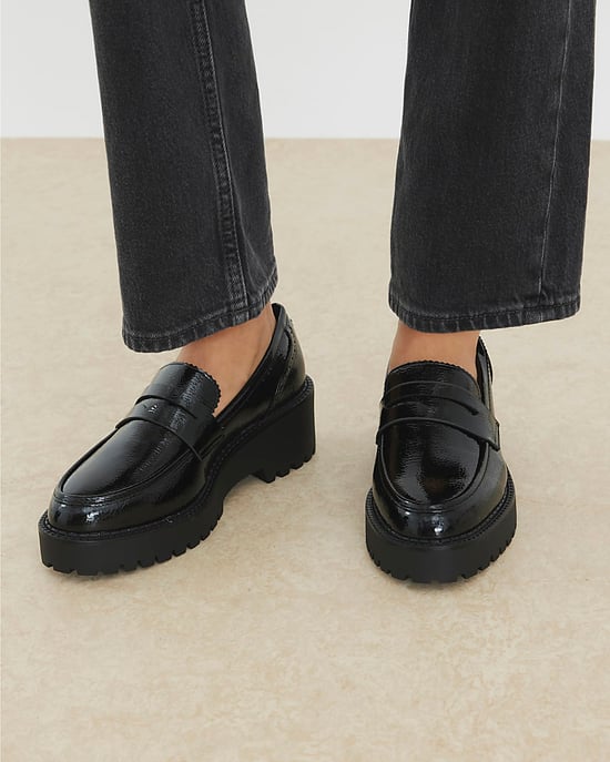 River Island Womens Chunky Loafers Black Patent - Image 5