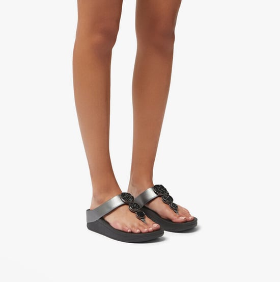 Fitflop Halo Bead-circle Metallic Dames Teenpost Pewter Zwart - Image 4