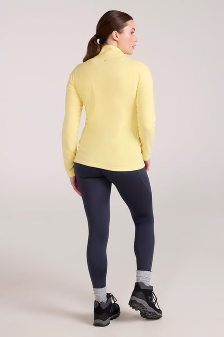 'Camber' Women's Striped Fleece Top Half Zip Quick Dry Breathable Sweater Yellow - Image 4