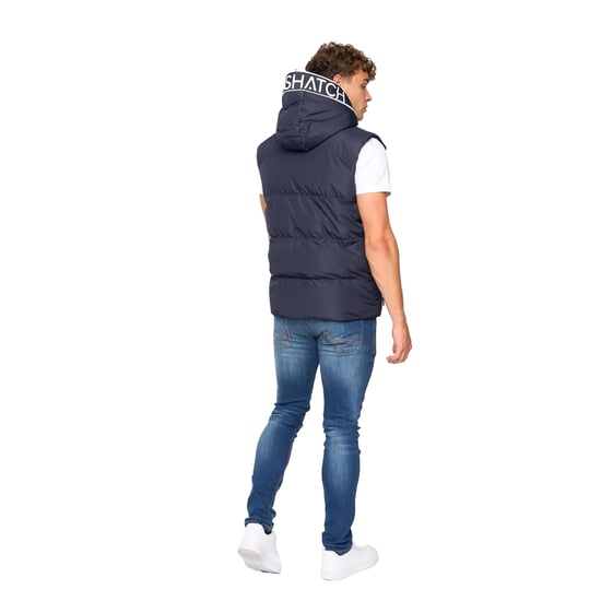 Crosshatch Heren Sandbox Hooded Gilet (Marine) - Image 2