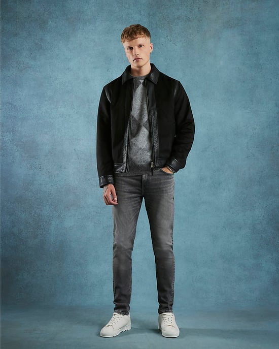 River Island Mens Jacket Black Faux Suede - Image 1