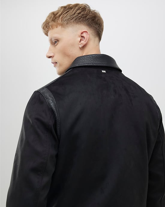 River Island Mens Jacket Black Faux Suede - Image 2