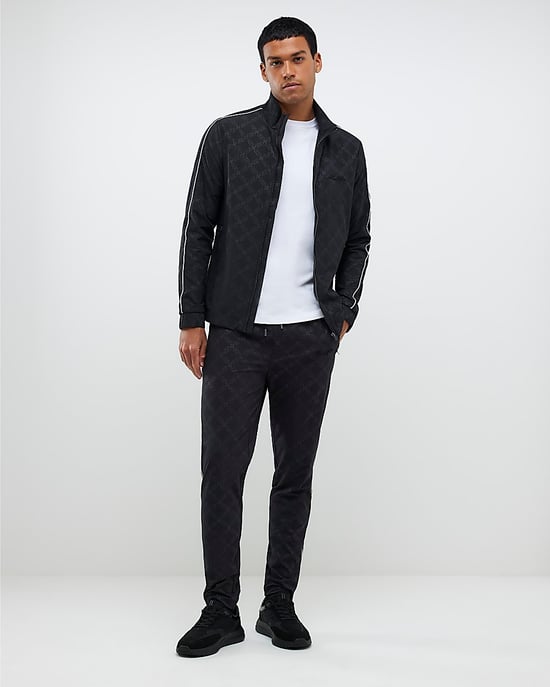 River Island Mens Jacket Black Monogram Funnel - Image 4
