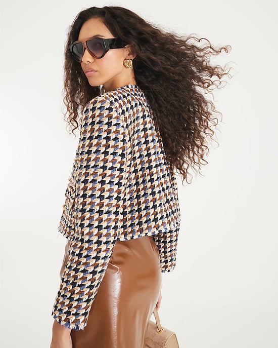 River Island Womens Trophy Jacket Brown Boucle Check - Image 2