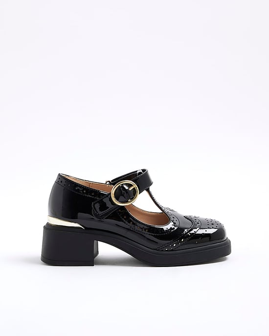 River Island Girls Mary Jane Shoes Black Heeled T-Bar - Image 1