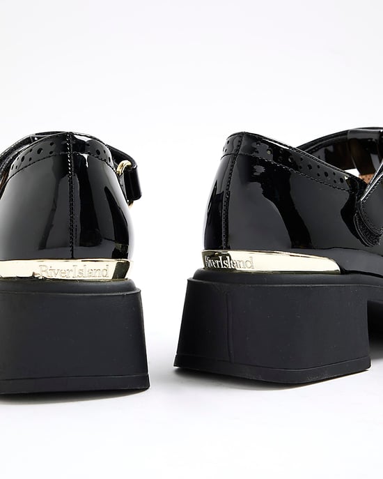 River Island Girls Mary Jane Shoes Black Heeled T-Bar - Image 3