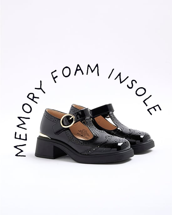 River Island Girls Mary Jane Shoes Black Heeled T-Bar - Image 4