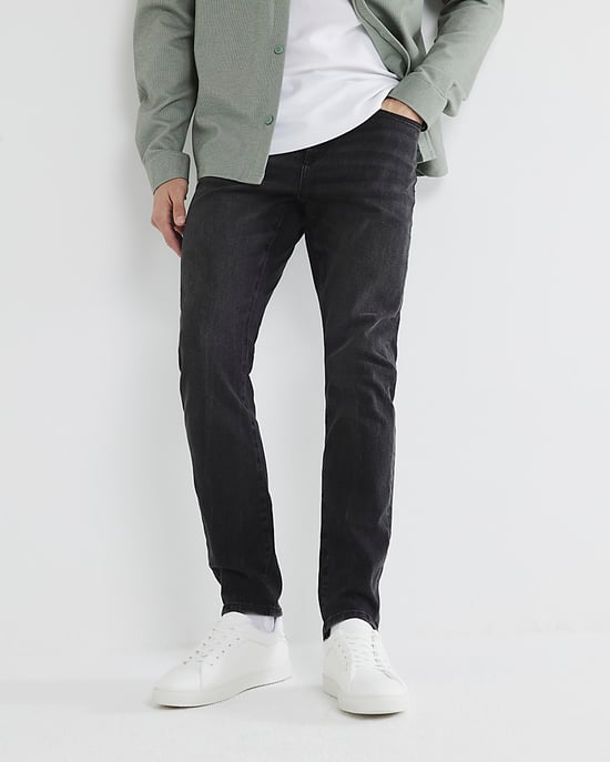 River Island Mens Skinny Jeans Black Fit Washed - Image 1