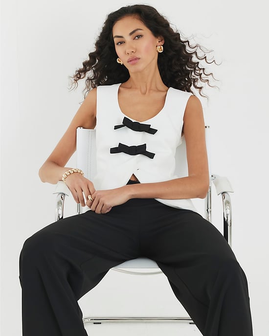 River Island Womens Jumpsuit Black Sleeveless Bow Hybrid - Image 3
