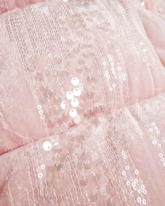River Island Girls Puffer Coat Pink Sequin - Image 4