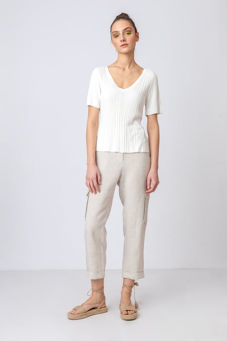Solid Pullover, V Neck - Image 3