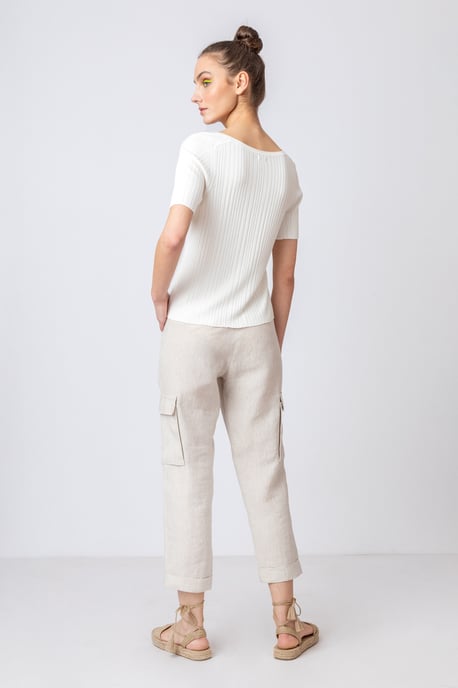 Solid Pullover, V Neck - Image 4