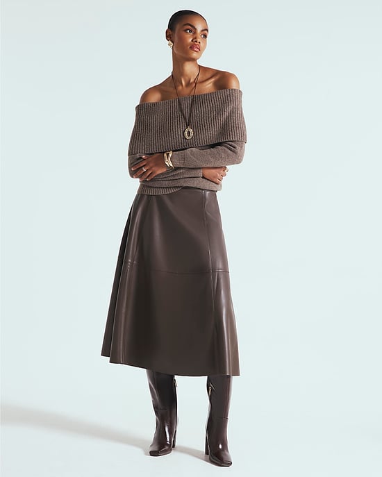 River Island Womens Jumper Brown Knitted Bardot - Image 4