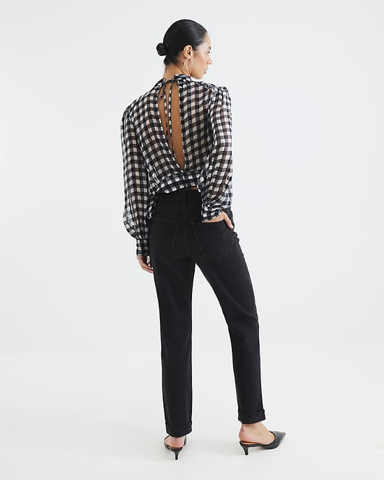 River Island Womens Mom Sculpt Jeans Black Denim - Image 2