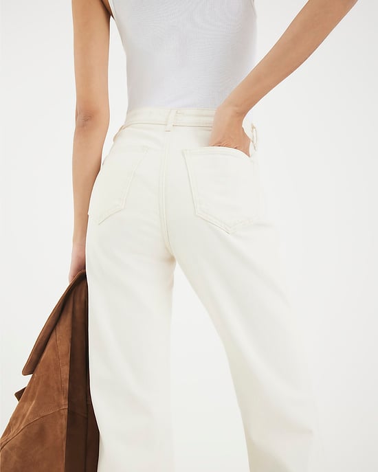River Island Womens Flared Jeans Cream High Rise Relaxed - Image 4