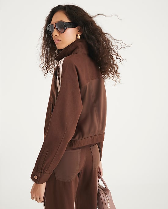 River Island Womens Denim Jacket Brown Long Sleeve Hybrid - Image 3