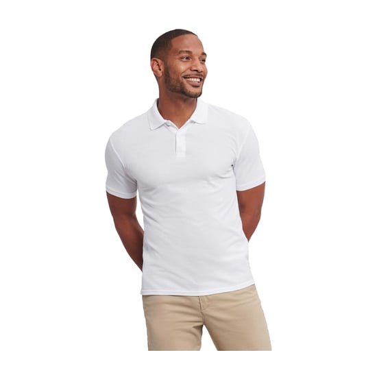 Russell Unisex Adult Authentic Eco Polo Shirt (White) - Image 4