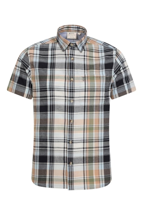 'Holiday' Men's Cotton Shirt Buttoned Breathable Summer Top Green - Image 5