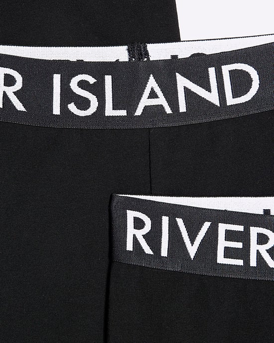 River Island Girls Cycle Shorts Black 3 Pack RI Waist - Image 2