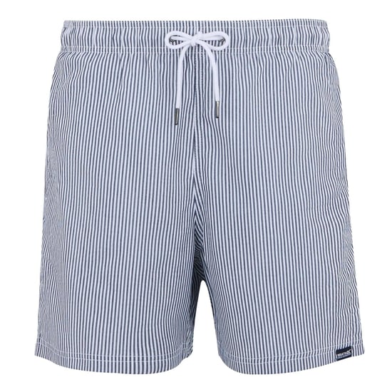 Regatta Mens Loras Stripe Seersucker Swim Shorts (Navy) - Image 1