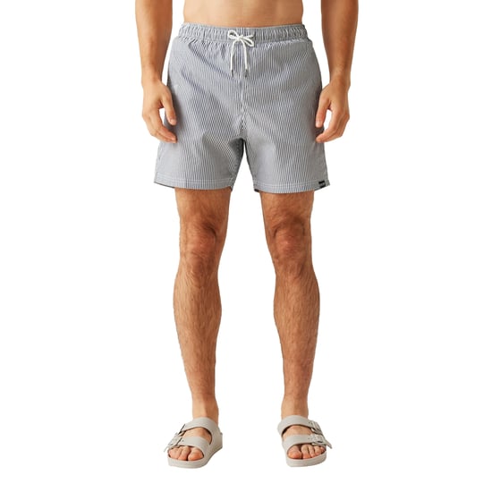 Regatta Heren Loras Stripe Seersucker Zwemshort (Marine) - Image 4