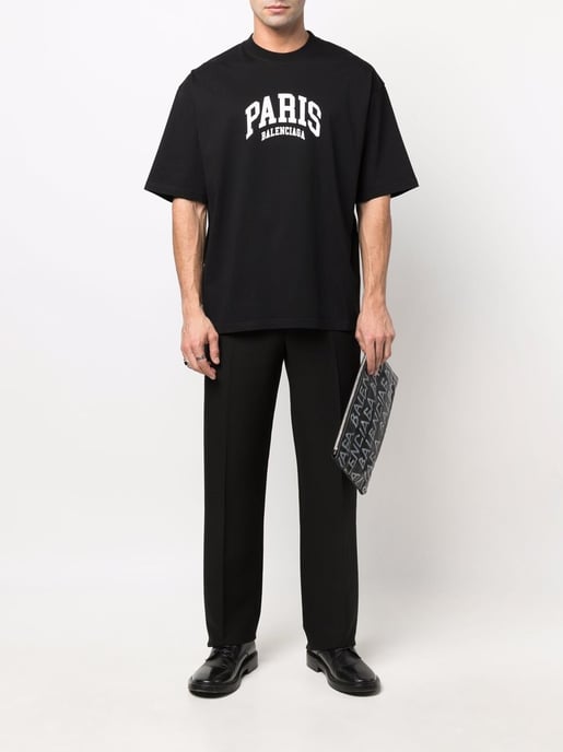 Paris Logo T-shirt in Black - Image 1