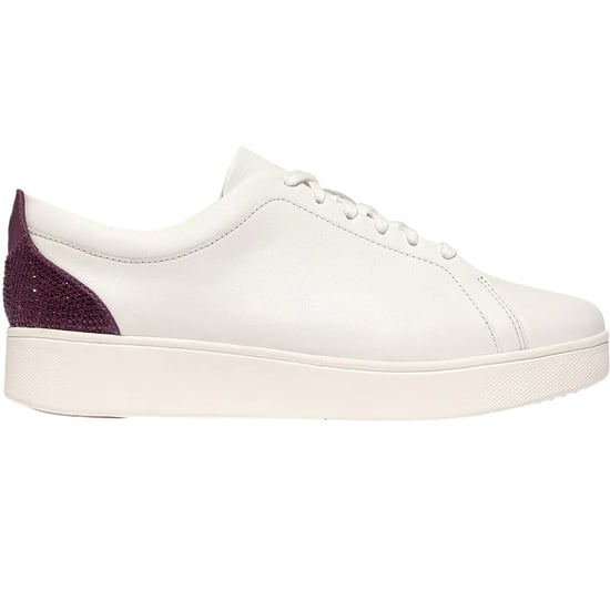 FitFlop Dames/Dames Rally Crystal Leren Trainers (Wit/Mauve/Wijn) - Image 1