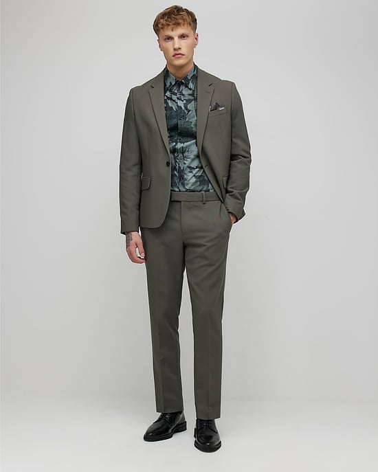 River Island Mens Suit Trousers Green Skinny Fit - Image 2