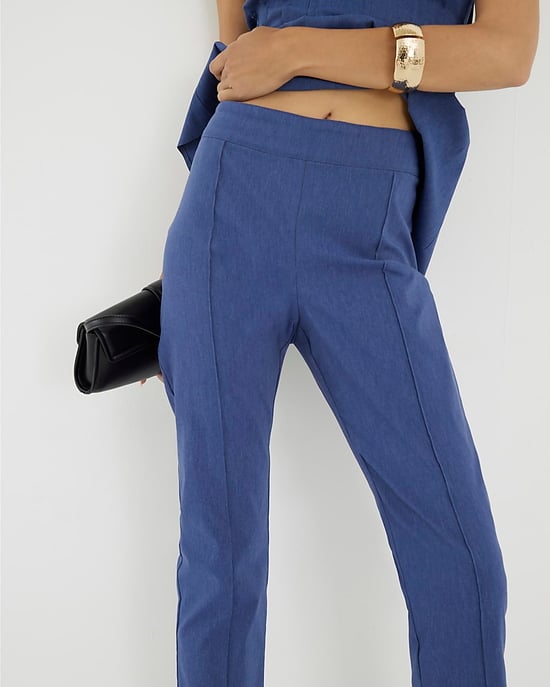 River Island Womens Skinny Trousers Blue Denim Look Stretch - Image 4