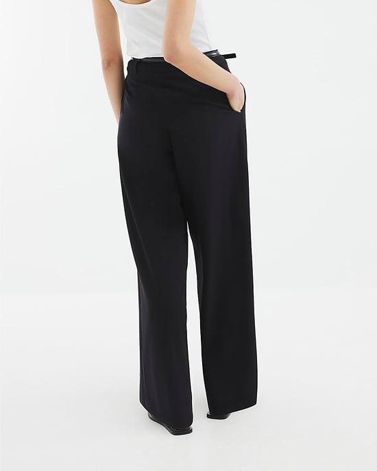 River Island Womens Wide Leg Trousers Black Belted - Image 3
