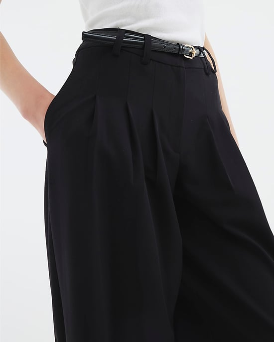 River Island Womens Wide Leg Trousers Black Belted - Image 4