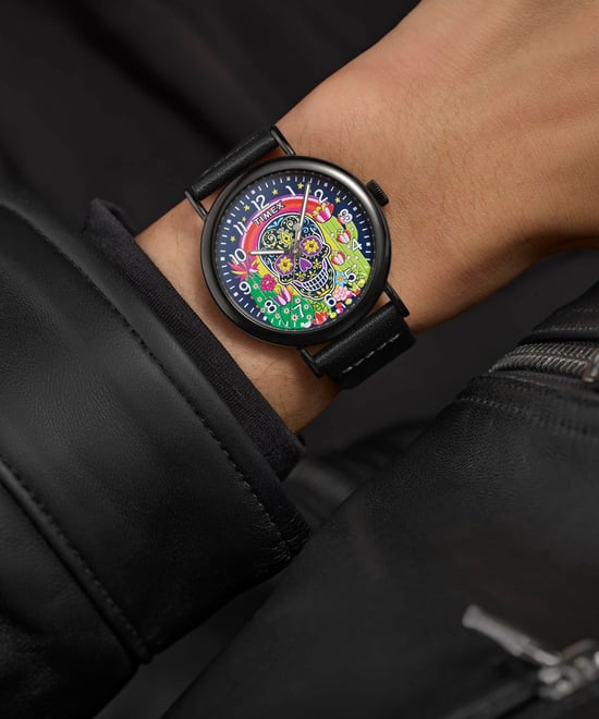 Timex Weekender Day Of The Dead Heren Horloge Zwart TW2Y15900 - Image 6