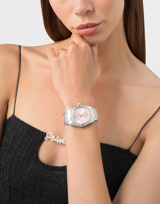 Philipp Plein Plein Icon Chain Dames Horloge Zilverkleurig PW1FA0125 - Image 3