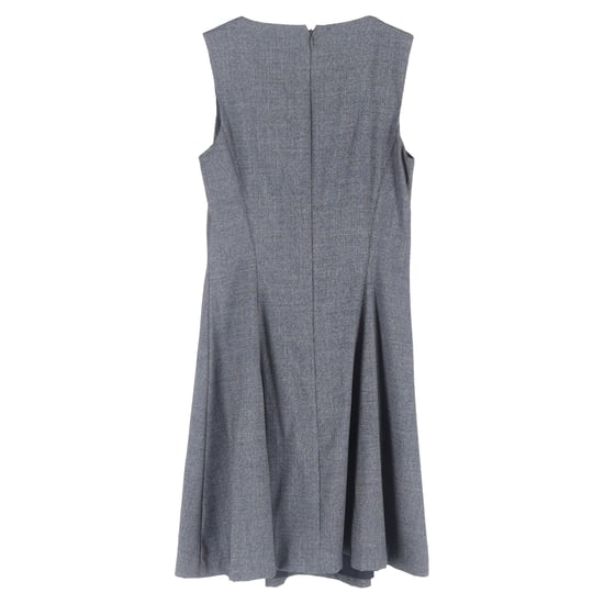 Theory Tweed Ärmös Mini Flair Klänning i Grå Ull - Image 2